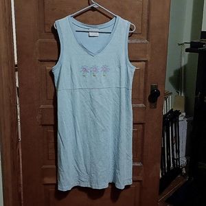 Large fresh produce summer dress women's light blue